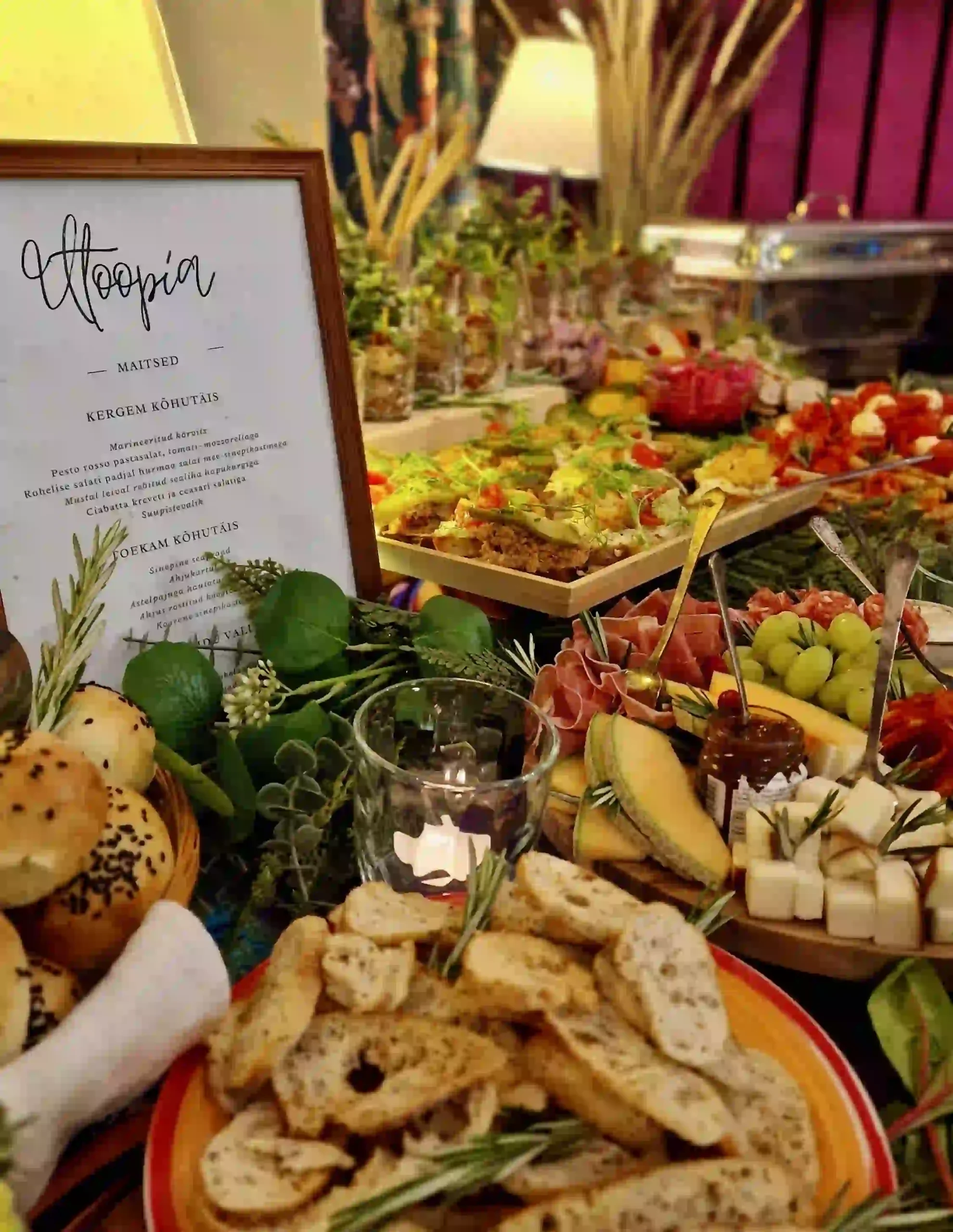 Korralda Hiiumaal külalistemaja Utoopia nr 9 restoranisaalis sünnipäev, firmapidu või kokkutulek